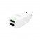 Puro Fast Charger Carica Batterie Da Viaggio 2 Porte Usb 2.4a Bianco