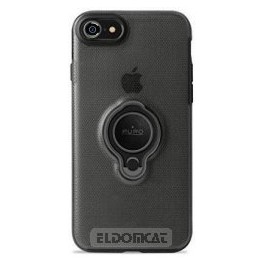 Puro Cover PC+TPU Magnet Ring per iPhone 7/8 + anello girevole 360°e placca metallica integrata nero