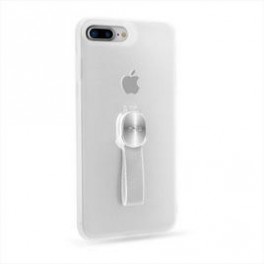 Puro Cover PC+TPU Magnet Strap per iPhone 7/8 Plus con laccio rimovibile e placca metallica Traspare