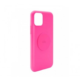 Puro Cover "ICON FLUO" in Silicone Liquido con interno in microfibra per iPhone 11 6.1" Fucsia