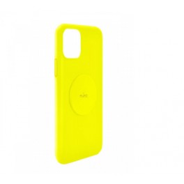 Puro Cover "ICON FLUO" in Silicone Liquido con interno in microfibra per iPhone 11 6.1" Gialla