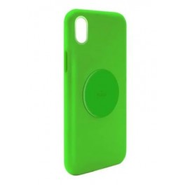 Puro Cover "ICON FLUO" in Silicone Liquido con interno in microfibra per iPhone Xr 6.1" Verde