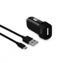 Puro Carica Batteria da Auto Compact 1Usb 1A con Cavo Micro Usb Nero