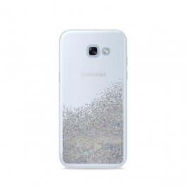 Puro Cover  PC+TPU "Sand" per Samsung Galaxy A3 2017 4.7" con liquido e glitter Argento