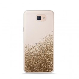 Puro Cover  PC+TPU "Sand" per Samsung Galaxy J5 2017 5.3" con liquido e glitter Oro