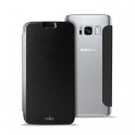 Puro Cust. PU+PC Boocket Crystal Samsung Galaxy S8 Plus 6.2" Vano Carta Retro Trasparente  Nero