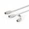 CAVO TV M-F BIANCOADATT.M-M 5m POLYBAG Cavo da spina TV Coax Ø9,5mm a presa TV Coax Ø9,5mm - Con adattatore M/M - Bianco - 5m