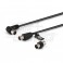 CAVO TV M-F90 NEROADATT.M-M 5m POLYBAG Cavo da spina TV Coax Ø9,5mm a presa 90° TV Coax Ø9,5mm - Con adattatore M/M - Nero - 5m