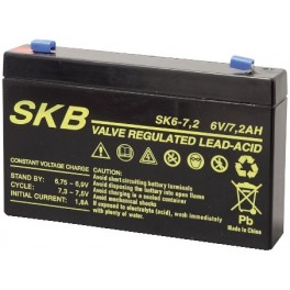 BATTERIA  PIOMBO SKB 6V/7,2A FAST.4,8 	151 x 34 x 95 - 101 mm