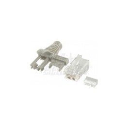 SPINA RJ45 8P8C CAT6A SCH.FL-SOL Spine modulari RJ45 8P8C Cat.6A Non schermata per cavo rigido e flessibile con cappuccio