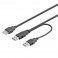 CAVO USB 2X A/M - 1X A/F 0.3MT COLORE NERO