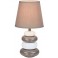 "NEVADA" LAMP. TAVOLO H31,6 SASSI CERAM. BIANCO/TORTORA