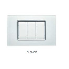 PLACCA VETRO ART 8004BL-1 4P BIANCO