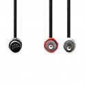 Cavo audio DIN Cavo audio DIN Maschio a 5 pin DIN | 2x maschio RCA | Placcato nickel | 1.00 m | Tondo | PVC | Nero | Label