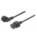 CAVO VDE  16A PER UPS C19  SHUKO Schuko Power Cable Tipo F (CEE 7/4) - IEC-320-C19 2.00 m Nero