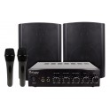 KIT KARAOKE: AMPLIFICATORE + ALTOPARLANI Sistema completo per karaoke amatoriale composto da amplificatore stereo con potenza di